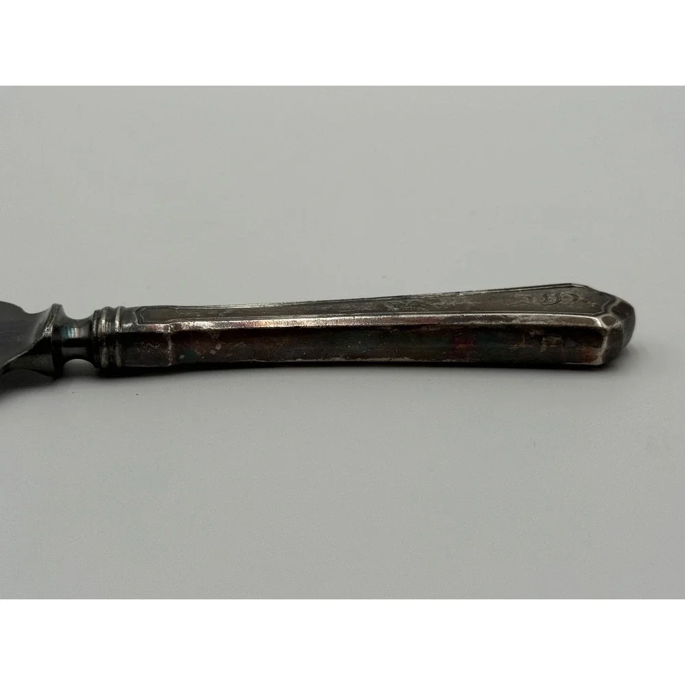 Vintage Sterling Silver Handle Cake Pie Server Monogram S Tarnish Patina 9.5